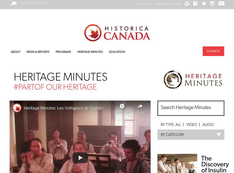 Historica Dominion Institute: Les Voltigeurs De Quebec Website