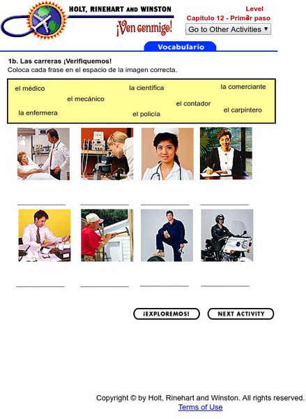 Holt, Rinehart and Winston: Ven Conmigo; Las Carreras Verifiquemos! Unit Plan