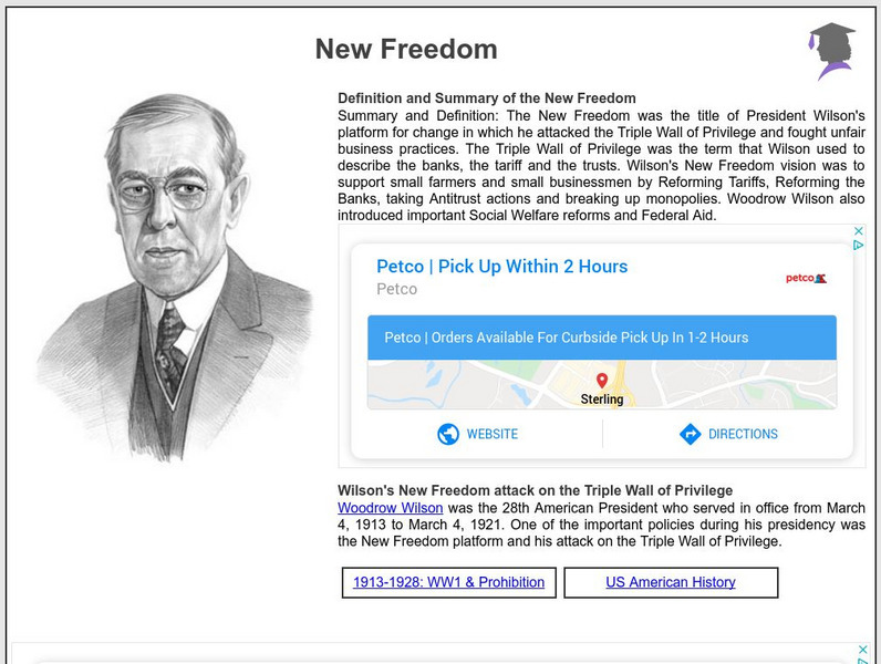 Siteseen: American Historama: New Freedom Article Siteseen: American Historama: New Freedom Article