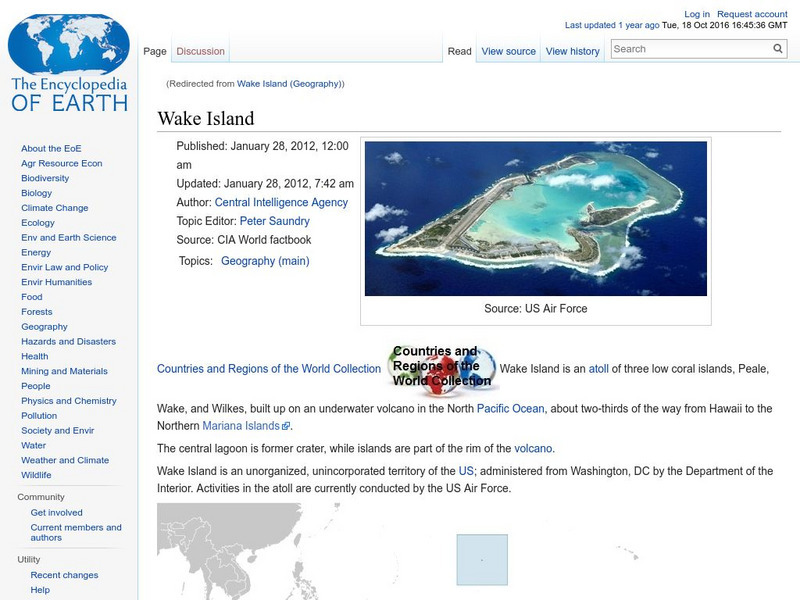 Encyclopedia of Earth: Wake Island (United States) Handout