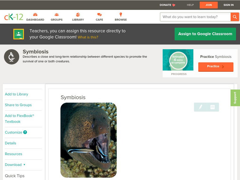 Ck 12: Life Science: Symbiosis Unit Plan Ck 12: Life Science: Symbiosis Unit Plan