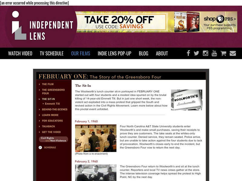 Pbs: Independent Lens: February One: The Story of the Greensboro Four Graphic Pbs: Independent Lens: February One: The Story of the Greensboro Four Graphic