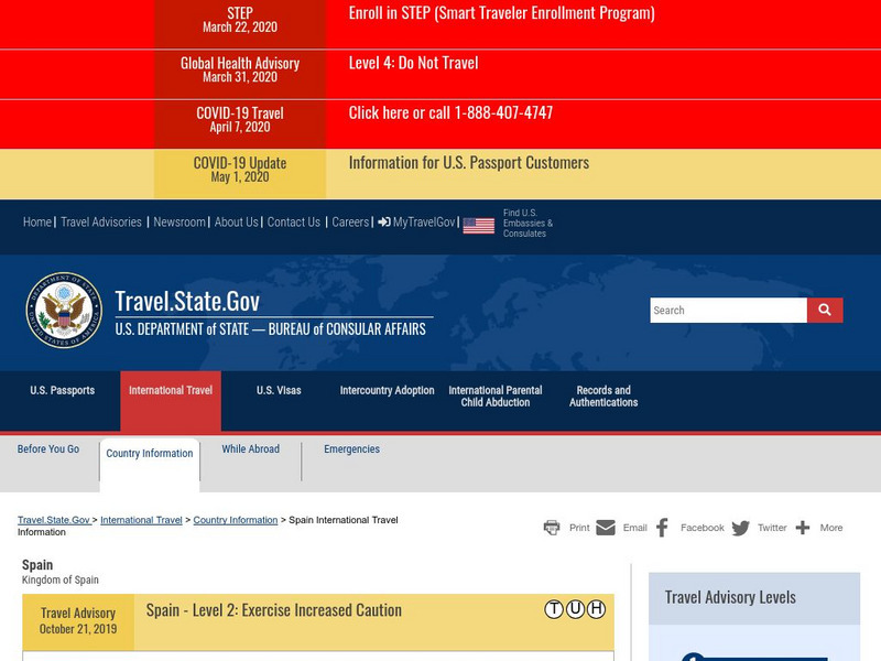 U.s. Department of State: Spain and Andorra Website U.s. Department of State: Spain and Andorra Website
