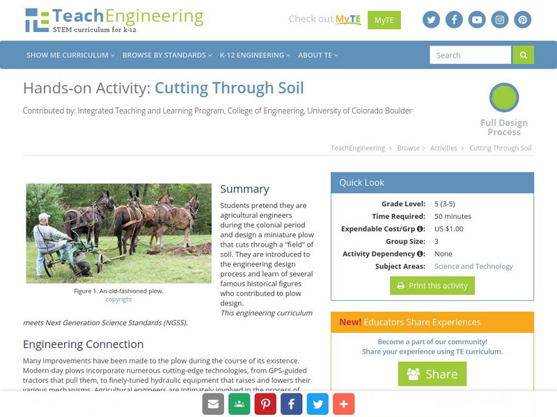 Teach Engineering: Cutting Through Soil Activity Teach Engineering: Cutting Through Soil Activity
