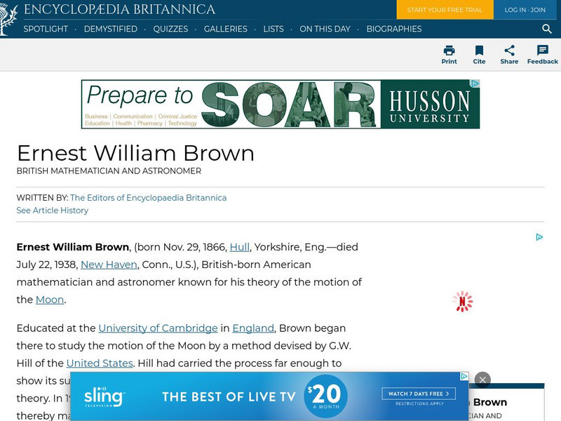 Encyclopedia Britannica: Guide to Black History: Ernest Brown Handout Encyclopedia Britannica: Guide to Black History: Ernest Brown Handout