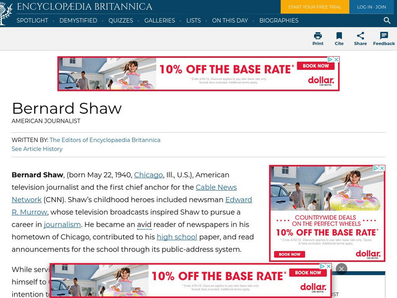 Encyclopedia Britannica: Bernard Shaw Handout