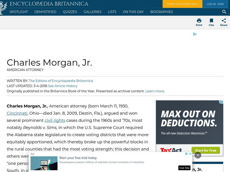 Encyclopedia Britannica: Charles Morgan, Jr. Handout Encyclopedia Britannica: Charles Morgan, Jr. Handout