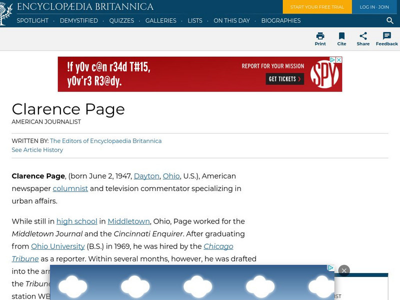 Encyclopedia Britannica: Clarence Page Handout Encyclopedia Britannica: Clarence Page Handout