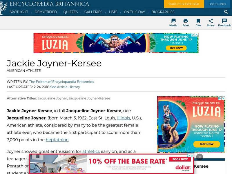 Encyclopedia Britannica: Jackie Joyner Kersee Handout
