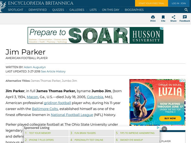 Encyclopedia Britannica: Jim Parker Handout Encyclopedia Britannica: Jim Parker Handout