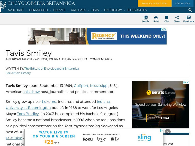 Encyclopedia Britannica: Tavis Smiley Handout Encyclopedia Britannica: Tavis Smiley Handout