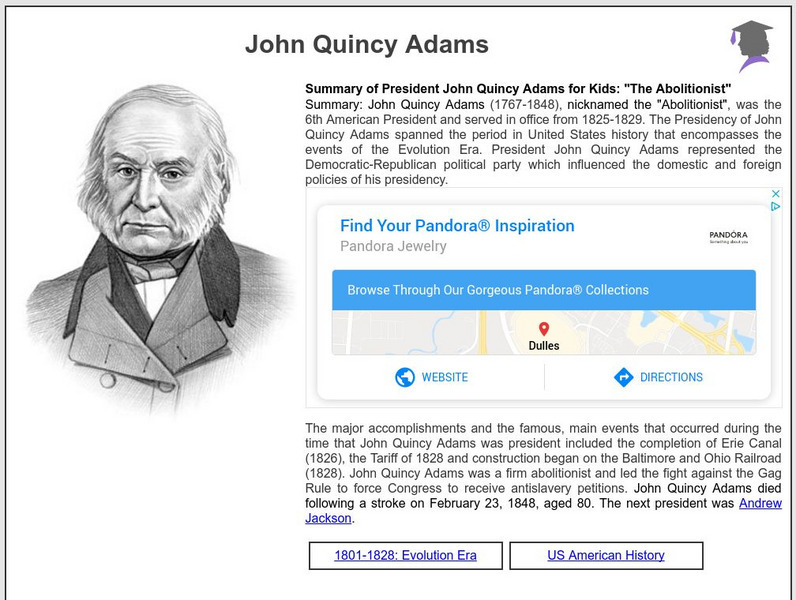 Siteseen: American Historama: John Quincy Adams Article Siteseen: American Historama: John Quincy Adams Article