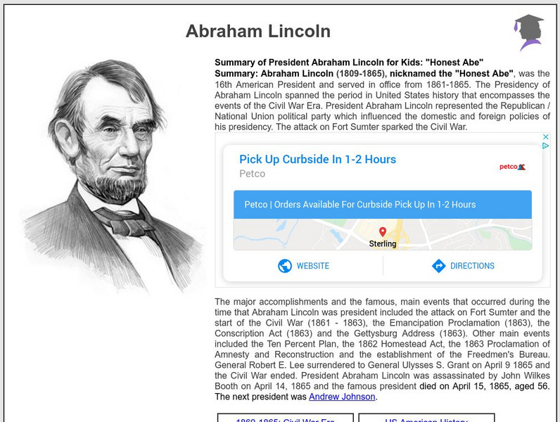 Siteseen: American Historama: Abraham Lincoln Article Siteseen: American Historama: Abraham Lincoln Article