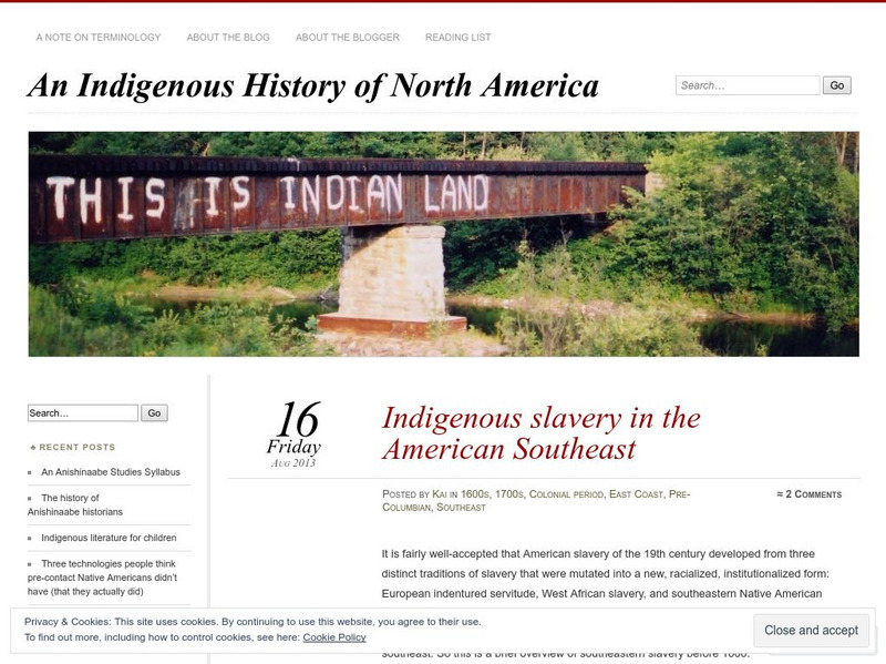 Indigenous History: Indigenous Slavery in the American Southeast Article Indigenous History: Indigenous Slavery in the American Southeast Article