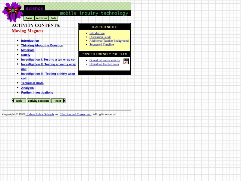 Mobile Inquiry Technology: Moving Magnets Activity Mobile Inquiry Technology: Moving Magnets Activity