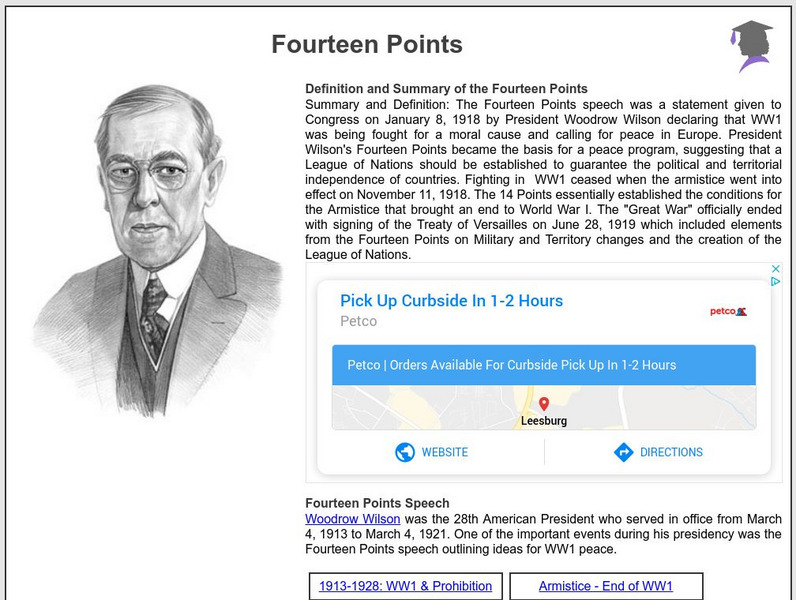 Siteseen: American Historama: Fourteen Points Article Siteseen: American Historama: Fourteen Points Article