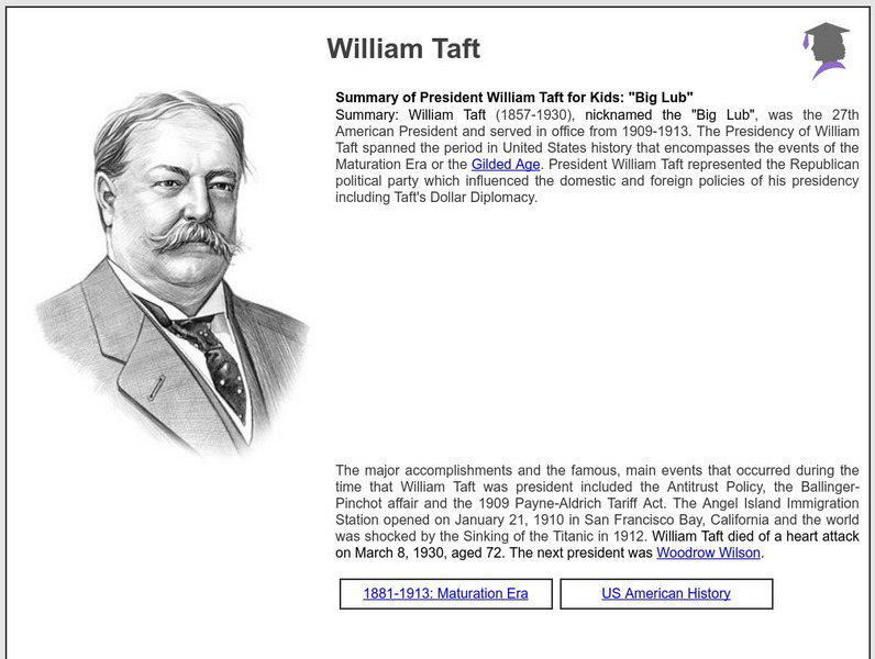Siteseen: American Historama: William Taft Article Siteseen: American Historama: William Taft Article