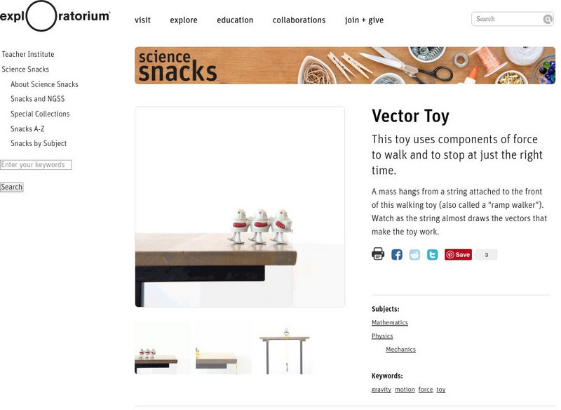 Exploratorium: Science Snacks: Vector Toy Activity