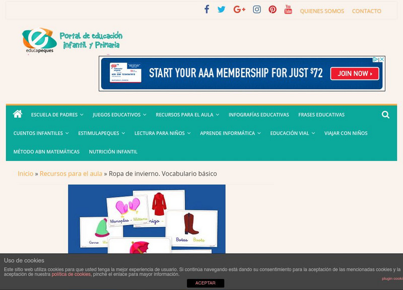 Educapeques: Ropa De Invierno. Vocabulario Basico Website Educapeques: Ropa De Invierno. Vocabulario Basico Website