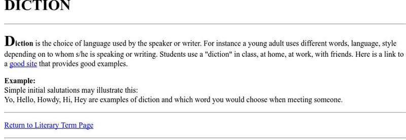 Cyber English (By Ted Nellen): Diction Handout Cyber English (By Ted Nellen): Diction Handout
