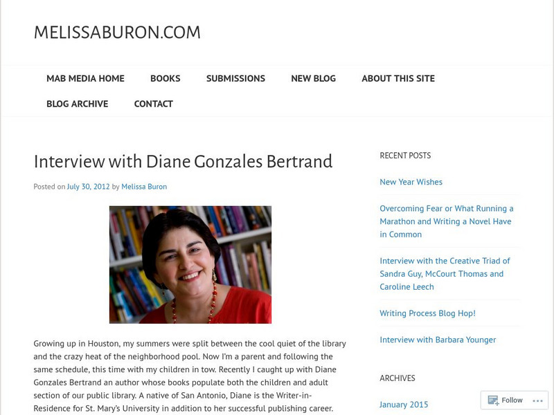 Interview With Diane Gonzales Bertrand Article