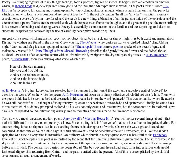 Cyber English (By Ted Nellen): Epithet Handout Cyber English (By Ted Nellen): Epithet Handout