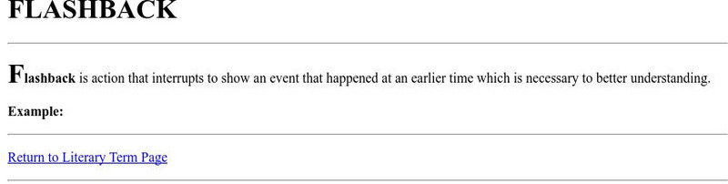 Cyber English (By Ted Nellen): Flashback Handout