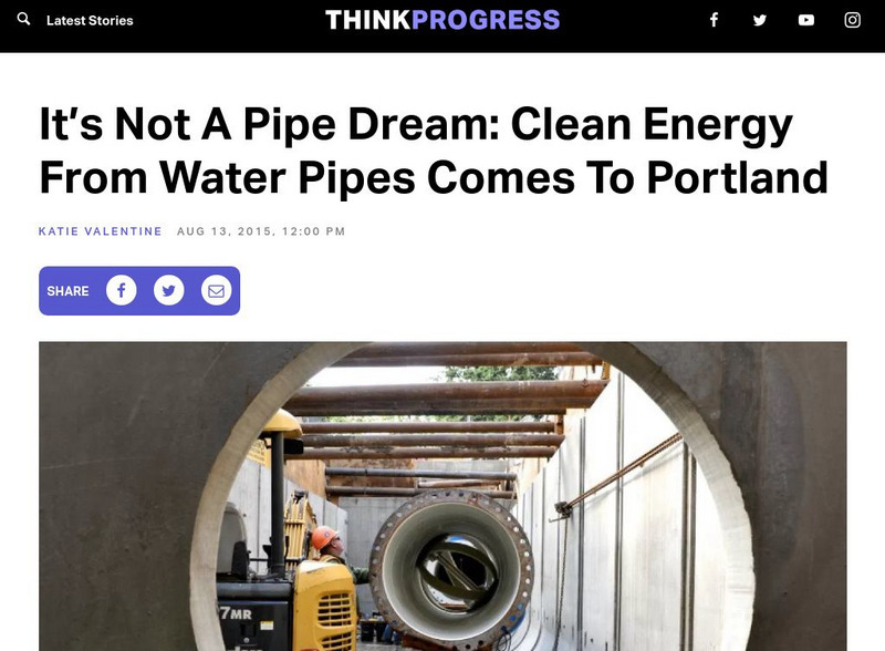 It's Not a Pipe Dream: Clean Energy From Water Pipes Comes to Portland Article It's Not a Pipe Dream: Clean Energy From Water Pipes Comes to Portland Article