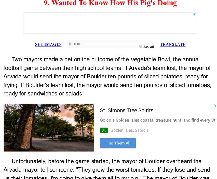 Esl: English for Intermediate Learners (2): Wanted to Know How His Pig's Doing Unit Plan Esl: English for Intermediate Learners (2): Wanted to Know How His Pig's Doing Unit Plan