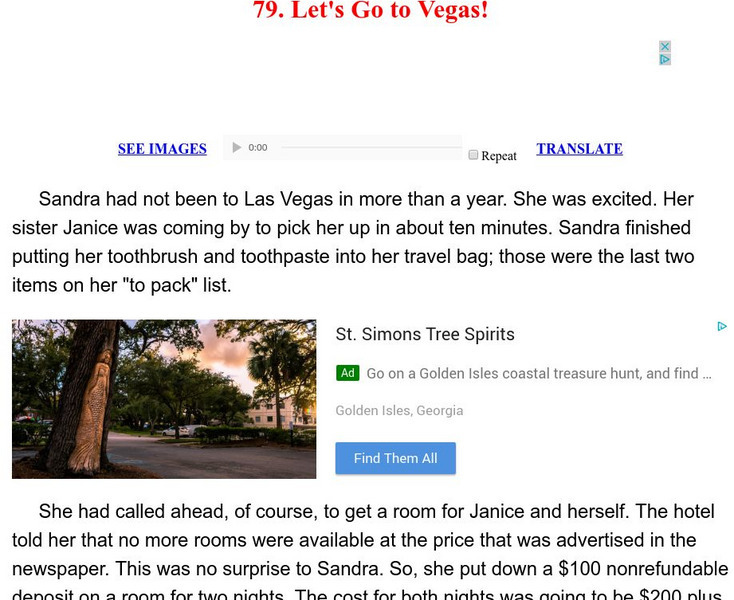 Esl: English for Intermediate Learners (2): Let's Go to Vegas! Unit Plan Esl: English for Intermediate Learners (2): Let's Go to Vegas! Unit Plan