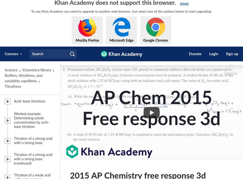 Khan Academy: 2015 Ap Chemistry Free Response 3 D Instructional Video
