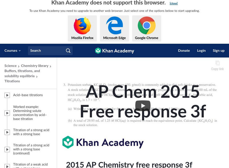 Khan Academy: 2015 Ap Chemistry Free Response 3f Instructional Video