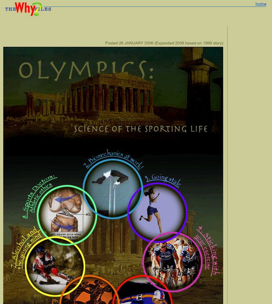 The Why Files: Olympics: Science of the Sporting Life Article The Why Files: Olympics: Science of the Sporting Life Article