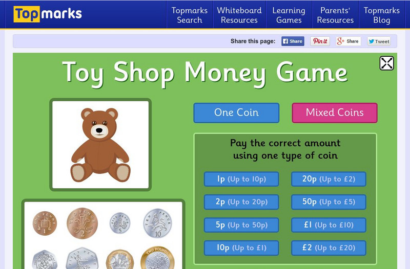 Topmarks: Toy Shop Money Game Interactive Topmarks: Toy Shop Money Game Interactive