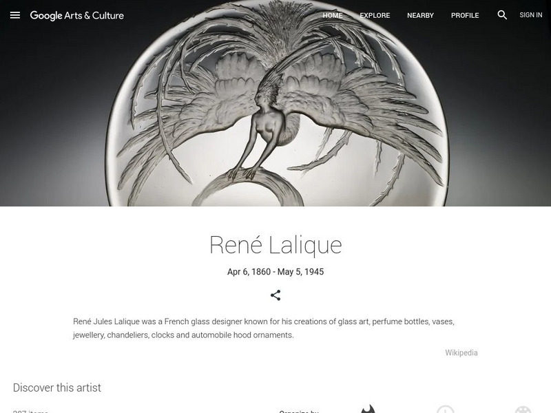 Google Cultural Institute: Rene Lalique Handout Google Cultural Institute: Rene Lalique Handout
