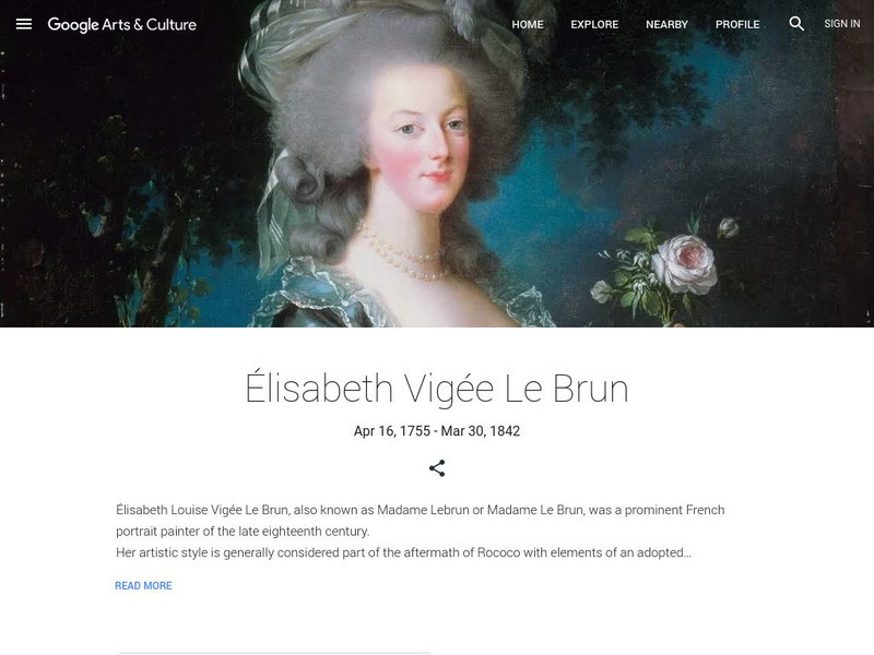 Google Cultural Institute: Louise Elisabeth Vigee Le Brun Handout Google Cultural Institute: Louise Elisabeth Vigee Le Brun Handout