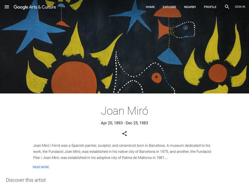 Google Cultural Institute: Joan Miro Handout Google Cultural Institute: Joan Miro Handout