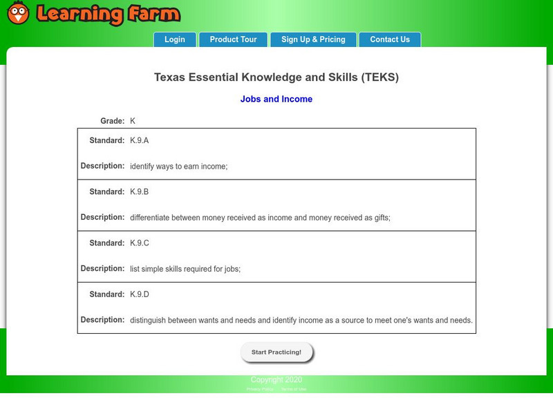 Learning Farm: Jobs and Income Unknown Type Learning Farm: Jobs and Income Unknown Type