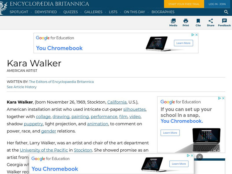 Encyclopedia Britannica: Kara Walker Handout
