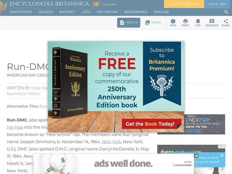 Encyclopedia Britannica: Run d.m.c. Handout Encyclopedia Britannica: Run d.m.c. Handout