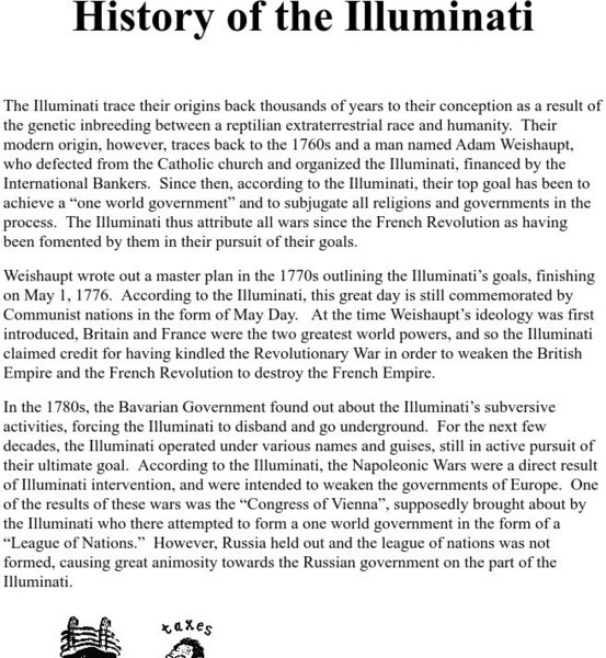 University of Virginia: History of the Illuminati Unknown Type