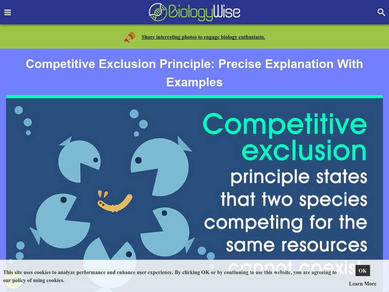 Biology Wise: Competitive Exclusion Principle Handout Biology Wise: Competitive Exclusion Principle Handout