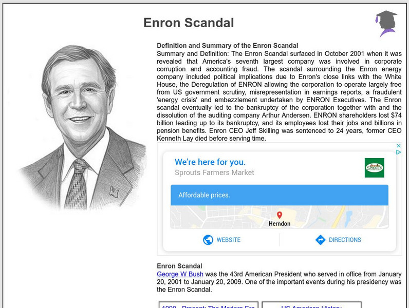 Siteseen: American Historama: Enron Scandal Article
