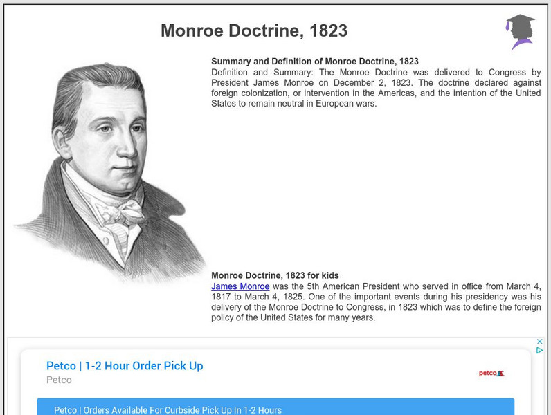 Siteseen: American Historama: Monroe Doctrine, 1823 Article Siteseen: American Historama: Monroe Doctrine, 1823 Article