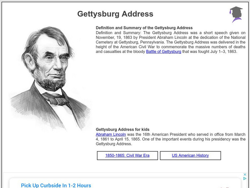 Siteseen: American Historama: Gettysburg Address Article Siteseen: American Historama: Gettysburg Address Article