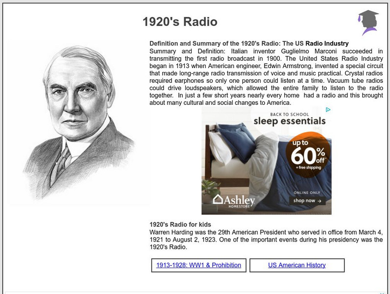 Siteseen: American Historama: 1920's Radio Article