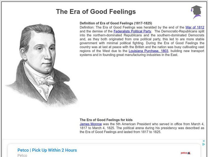 Siteseen: American Historama: The Era of Good Feelings Article Siteseen: American Historama: The Era of Good Feelings Article