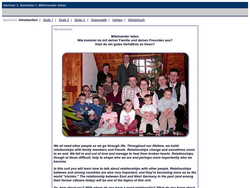 Do Dea: German 3, Semester 1: Miteinander Ieben Unit Plan Do Dea: German 3, Semester 1: Miteinander Ieben Unit Plan