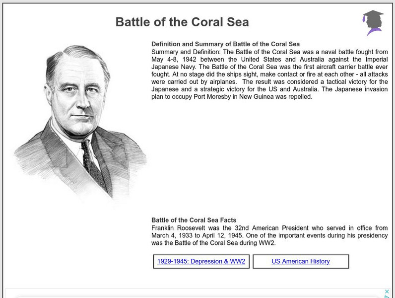 Siteseen: American Historama: Battle of the Coral Sea Article Siteseen: American Historama: Battle of the Coral Sea Article