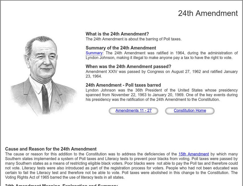 Siteseen: Government and Constitution: 24th Amendment Handout Siteseen: Government and Constitution: 24th Amendment Handout
